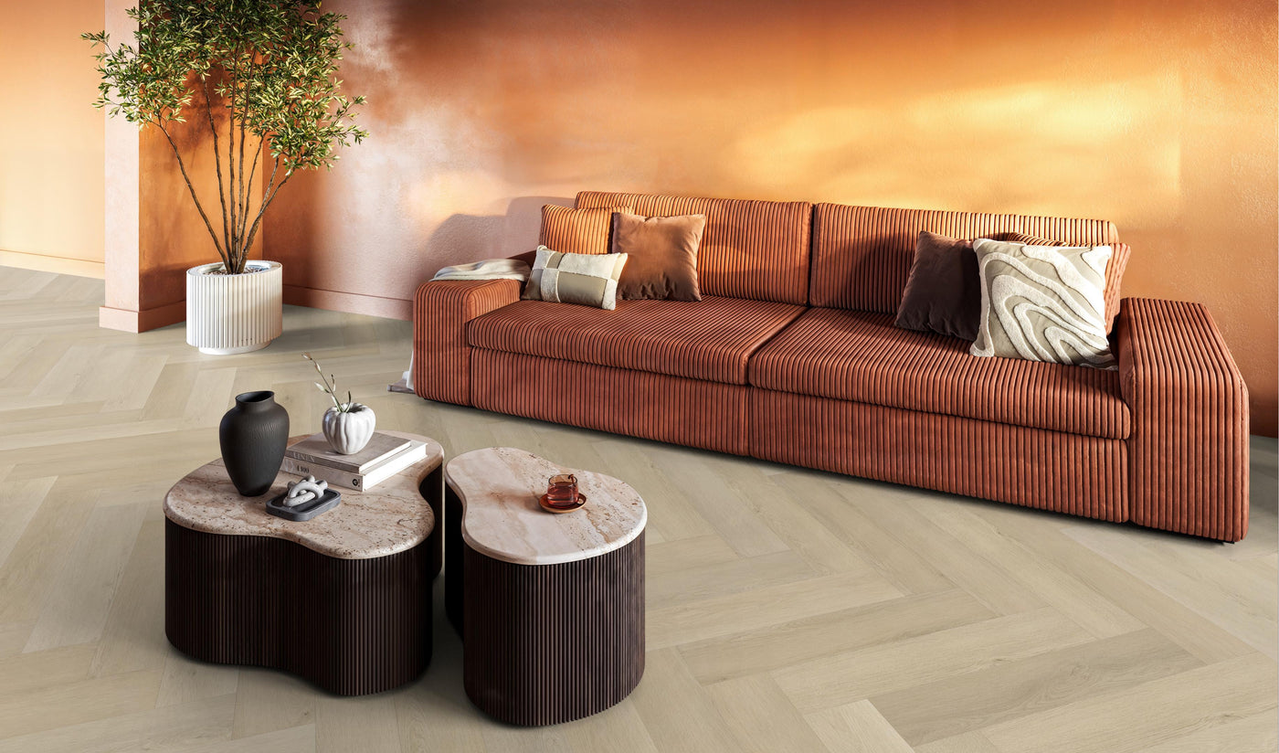 FloorLife YUP XL Mayfair Beige - Visgraat Plak PVC
