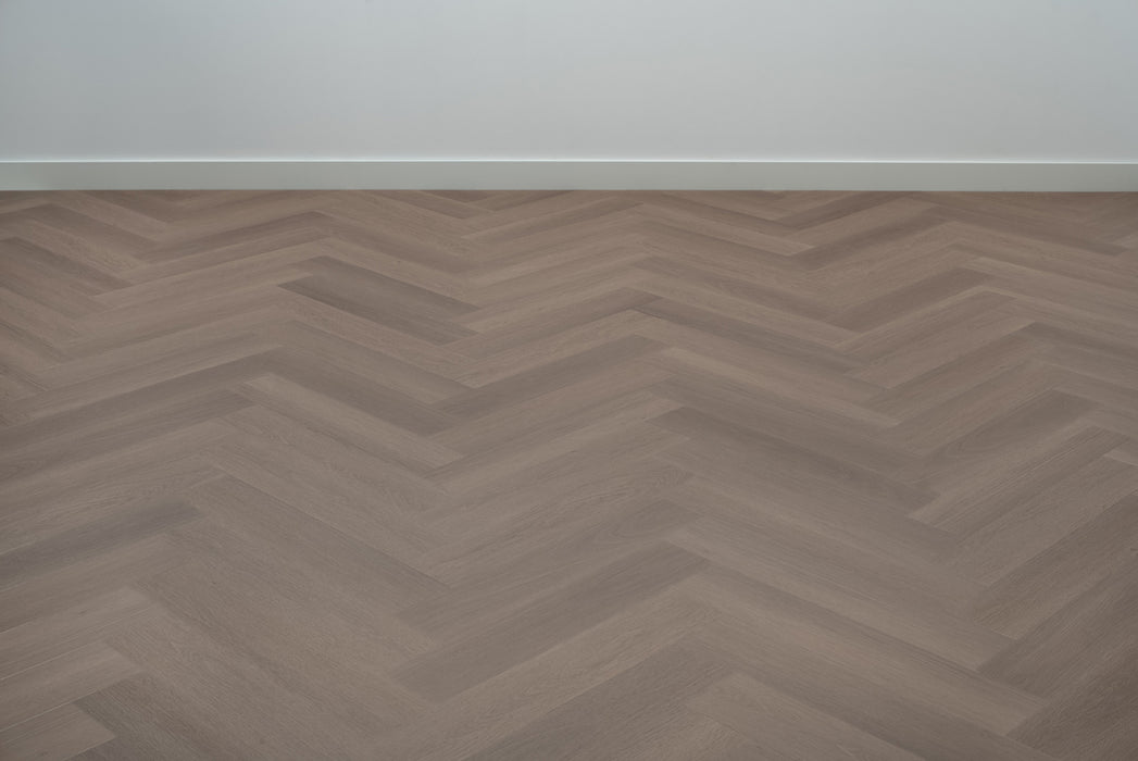 Floer Greige Eiken - Visgraat Dryback Plak PVC