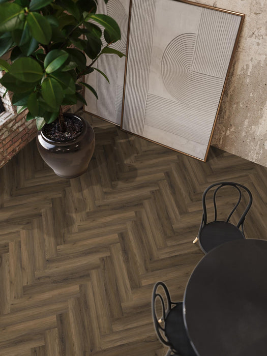 FloorLife YUP Paddington Warm brown - Visgraat Plak PVC