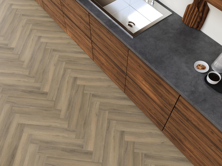 FloorLife YUP Paddington Light brown - Visgraat Plak PVC