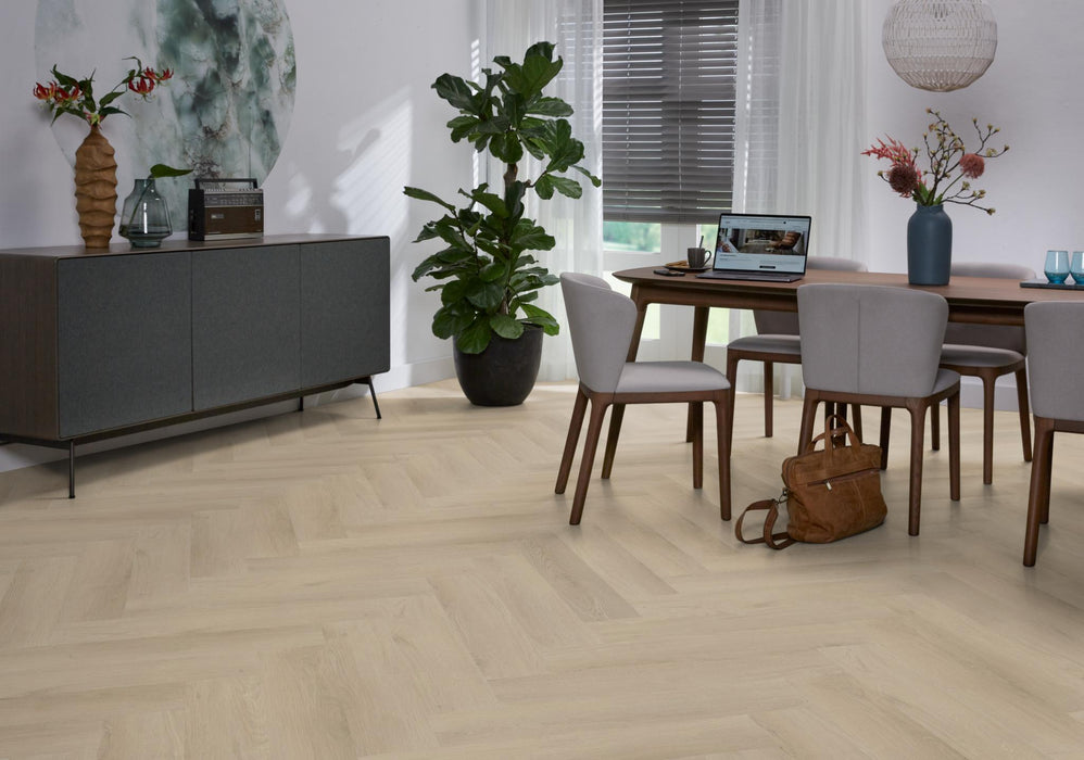Ambiant Spigato Navaro Beige | Visgraat Lijm PVC