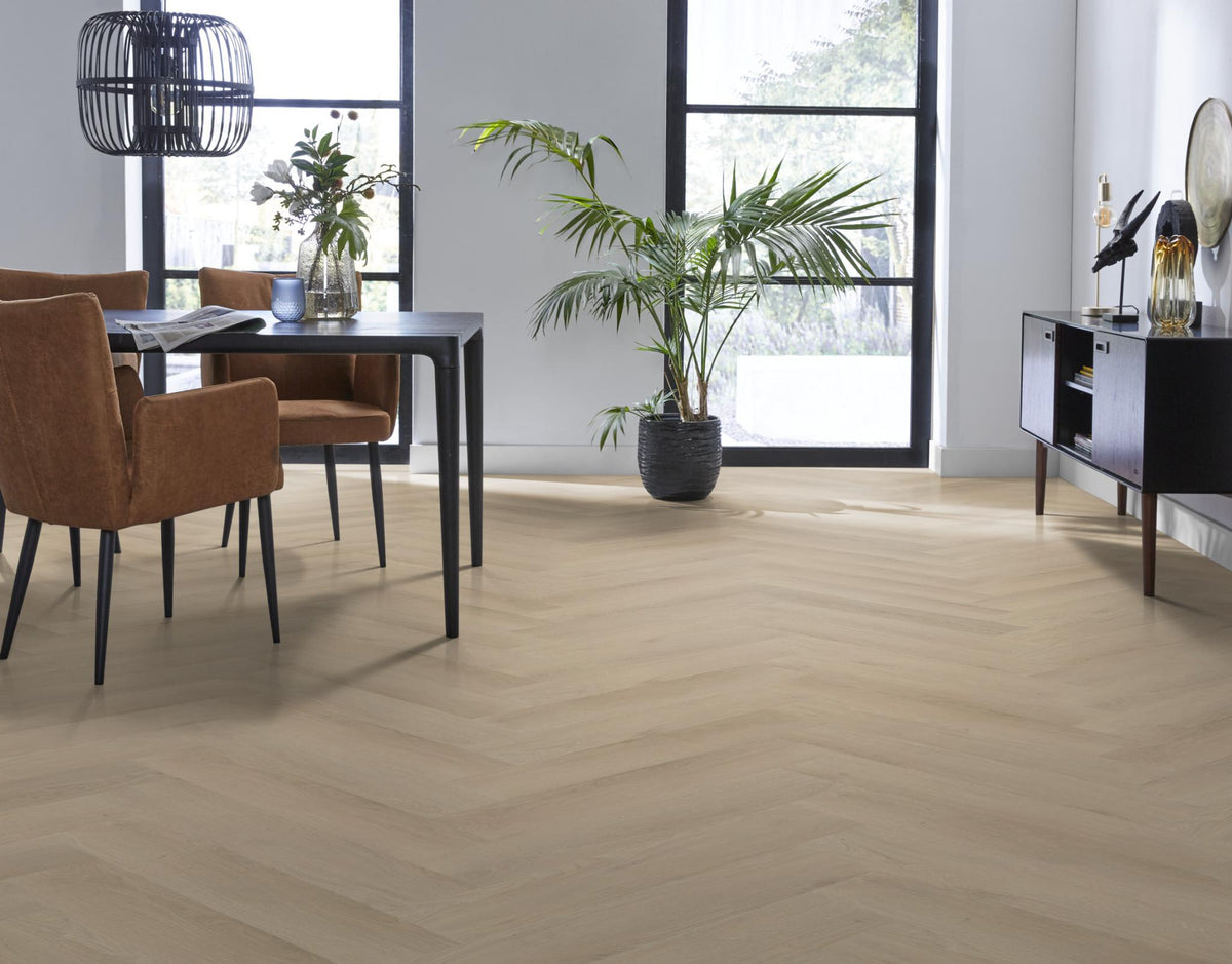 Ambiant Spigato Navaro Beige | Visgraat Lijm PVC