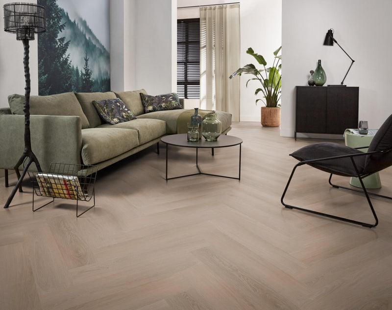 Staal van Ambiant Spigato Navaro Dark oak | Visgraat Lijm PVC
