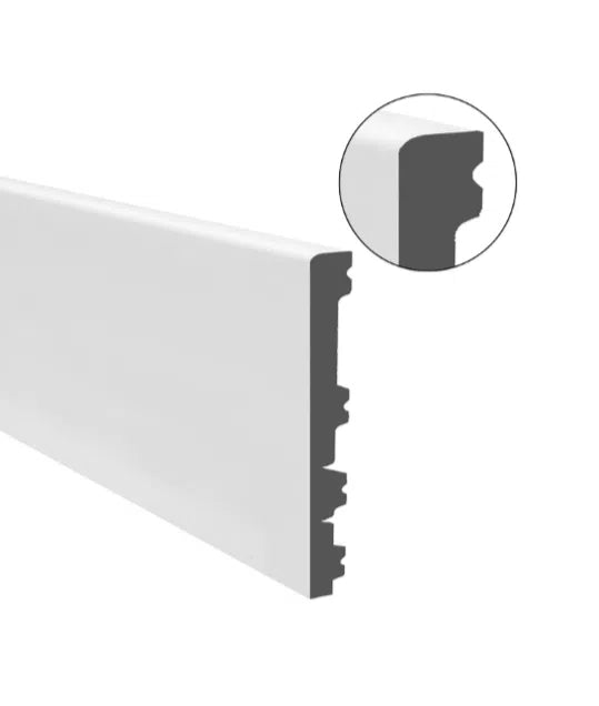 Flexibele- Buigbare plint | Wit gegrond