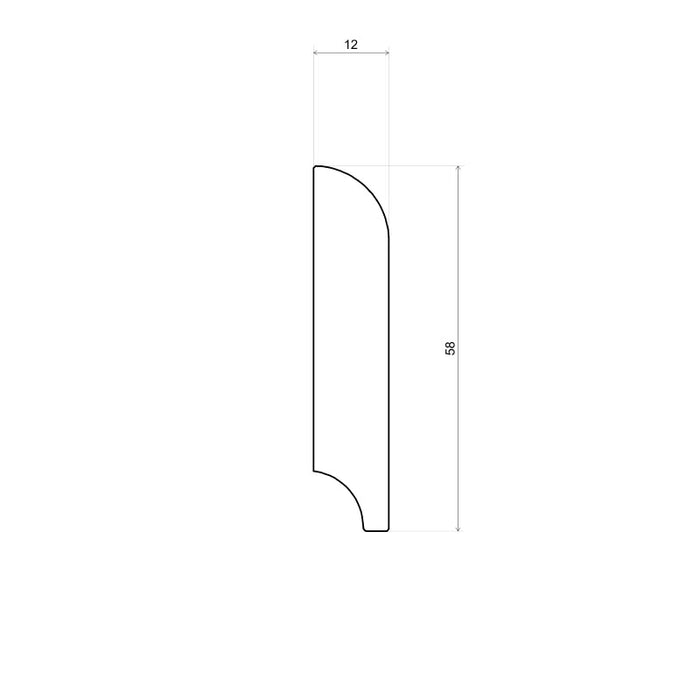 Franse houten plint 13x60 mm Grenen onbewerkt