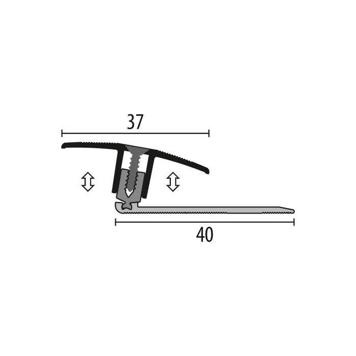 Zilvergrijs dilatatieprofiel | vloerdikte 7 tot 17mm | 300cm