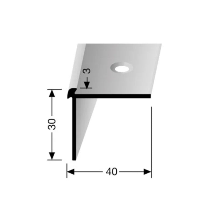 Trapkantprofiel voor PVC | Buitenhoek