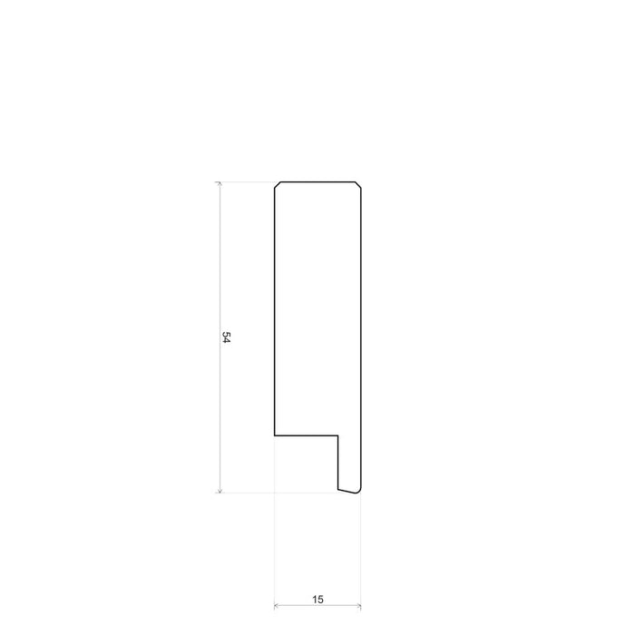 Rechte houten plint 15x54 mm Ahorn onbewerkt