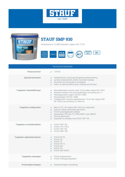 Stauf SMP-930 | Polymeer parketlijm 18 kg