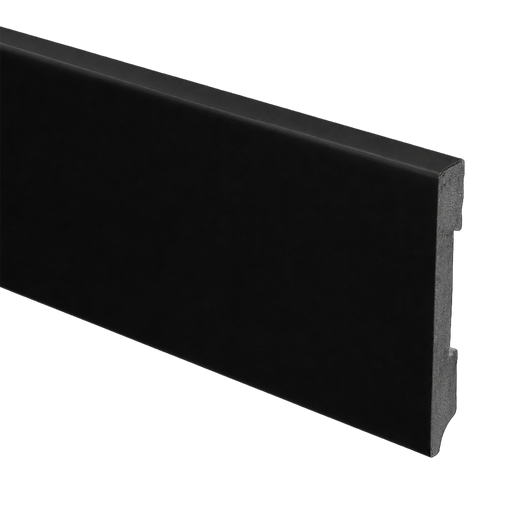 Watervaste kunststof Rechte Plint | Zwart mat / 12 x 90 mm