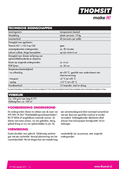 Thomsit R777RM Acrylic-primer Readymixed 10 kg