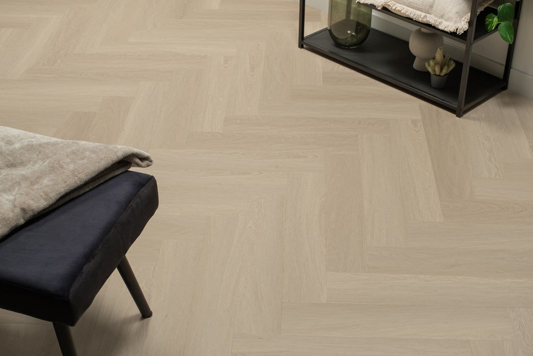 Floer Beige Eiken - Visgraat Click PVC