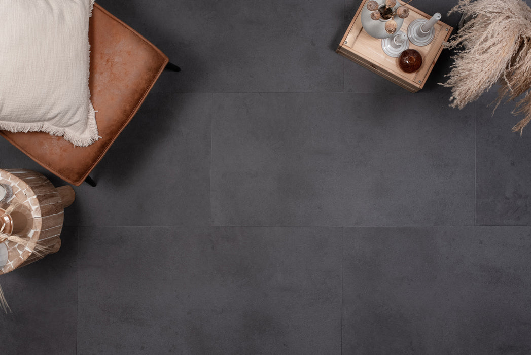 Floer Betonlook Zwart - Tegel Click PVC