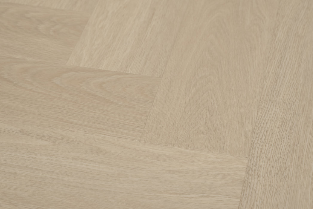 Floer Beige Eiken - Visgraat Dryback Plak PVC