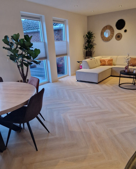 Floer Balein Beige - Walvisgraat Dryback Plak PVC