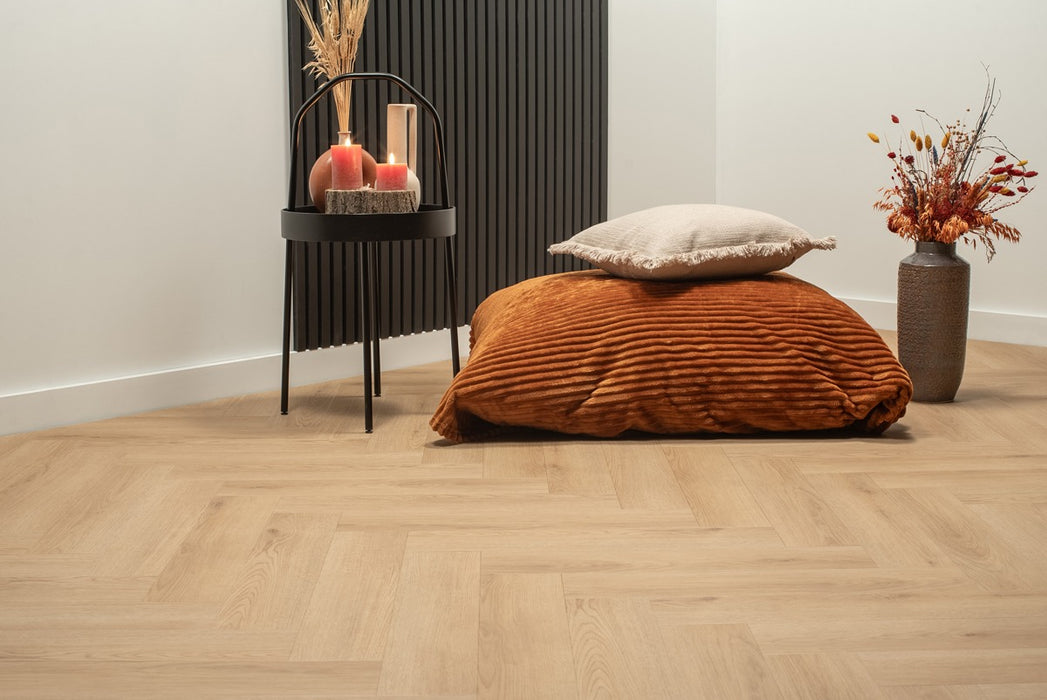 Floer Natuur Eiken - Visgraat Dryback Plak PVC