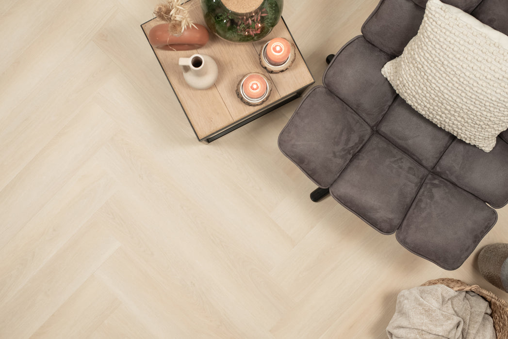 Floer Balein Beige - Walvisgraat Dryback Plak PVC