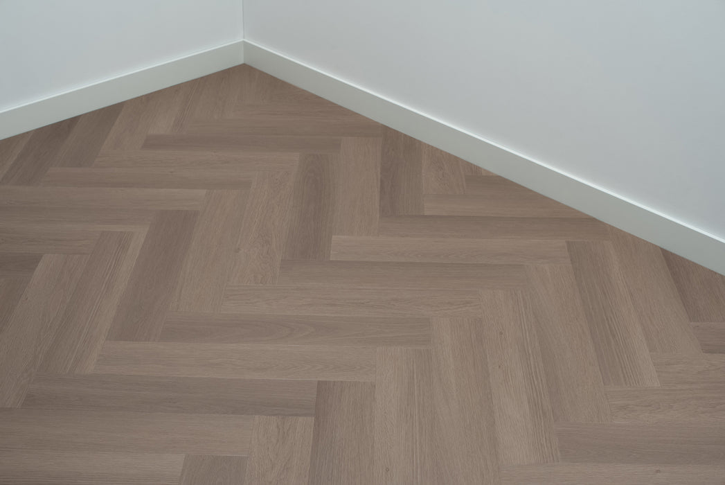 Floer Greige Eiken - Visgraat Click PVC