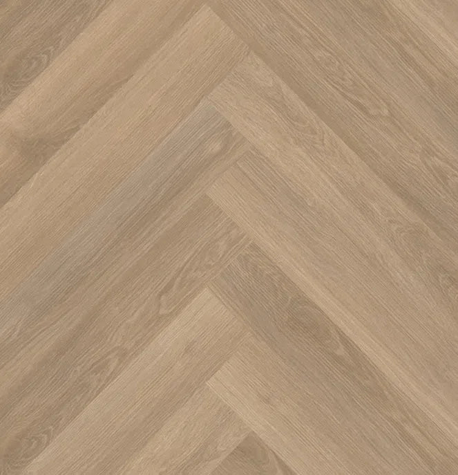Staal van mFLOR Parva River Oak 41919 XL Visgraat Rhone | Dryback lijm PVC
