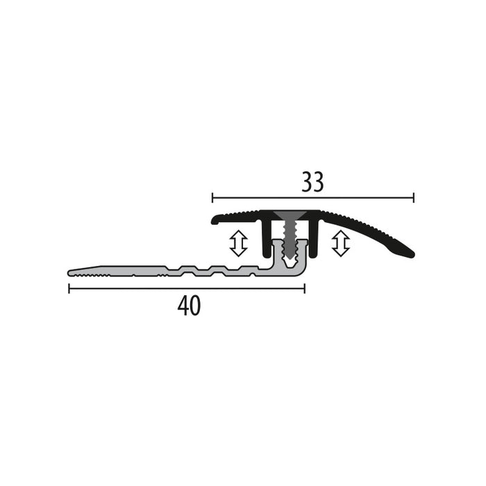 Overgangsprofiel | Zilver | 4 tot 9.5mm | 100cm