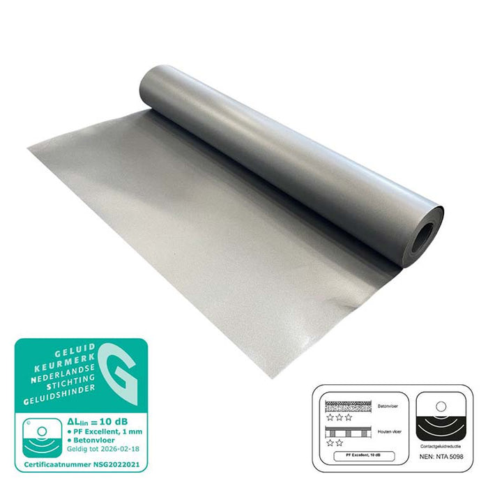 Excellent -PF PVC Klik Ondervloer | 10dB Geluiddempend (Rol = 15m2)