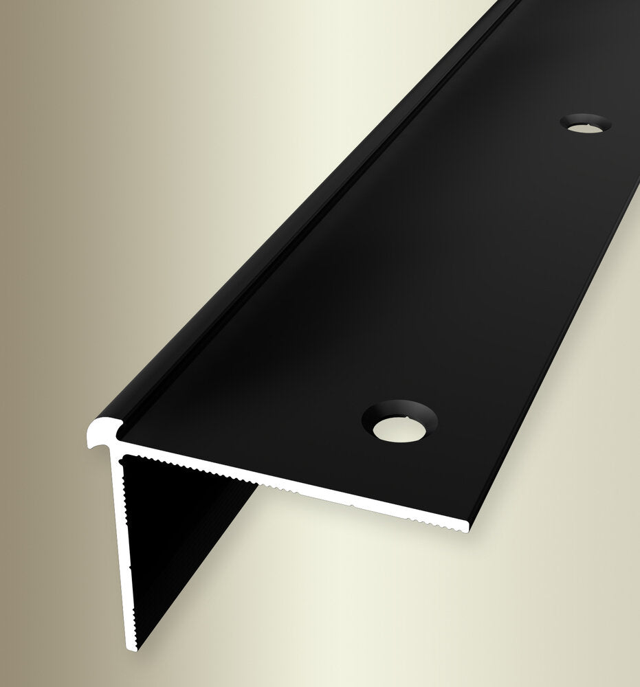 Trapneusprofiel buitenhoek | voor 3mm PVC | Zwart | 250cm 6
